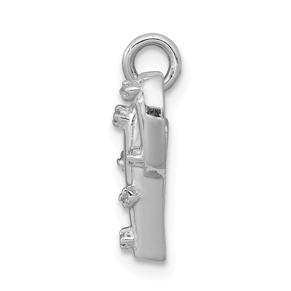 14K White Gold .03Ct. Diamond Cactus Pendant