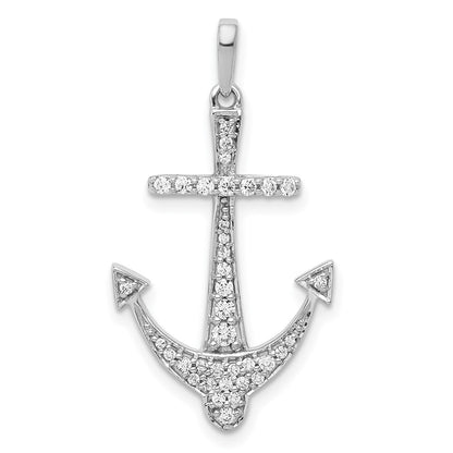 14k White Gold 1/4 Ct. Lab Grown Diamond VS/SI+ G+ Anchor Pendant