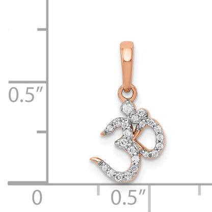 14K Rose Gold Diamond Om Pendant