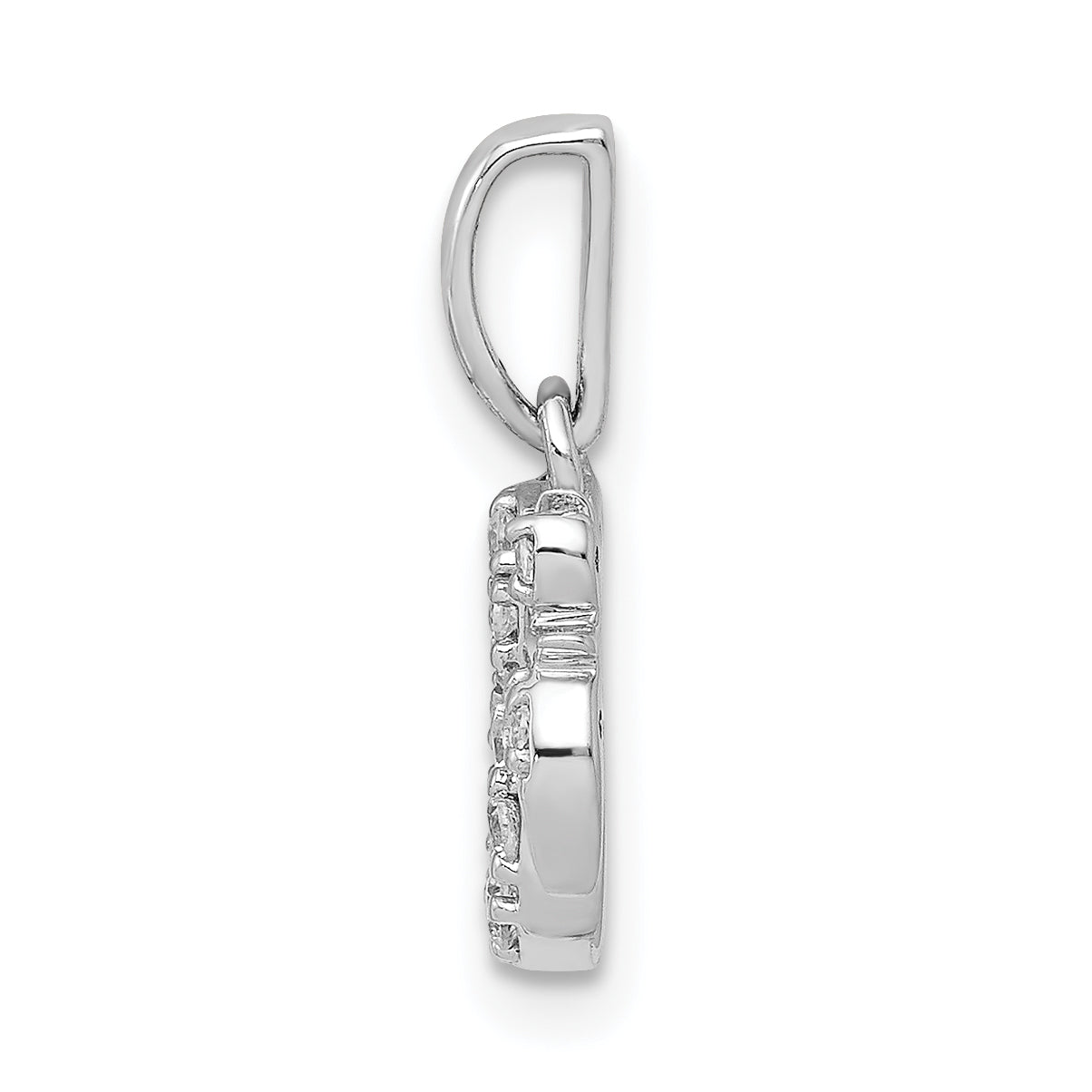 14K White Gold 1/10Ct. Diamond Om Symbol Pendant