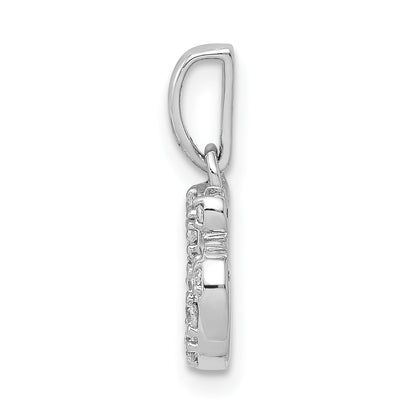 14K White Gold 1/10Ct. Diamond Om Symbol Pendant