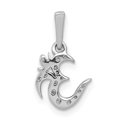 14K White Gold 1/10Ct. Diamond Om Symbol Pendant