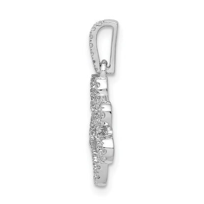 14k White Gold 1/4 Ct. Lab Grown Diamond VS/SI+ G+ Paw Print Pendant