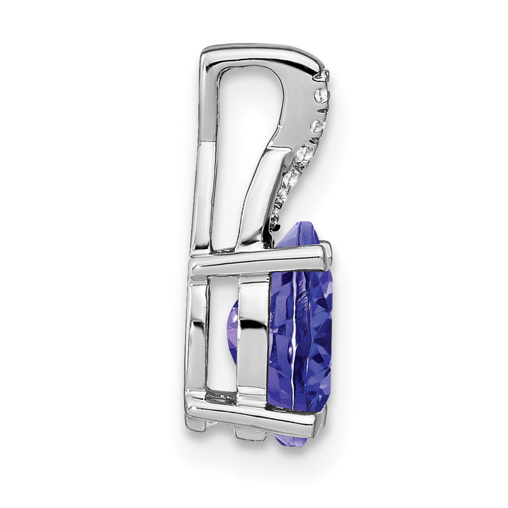14k White Gold 14k White Gold Oval Tanzanite and Diamond Pendant