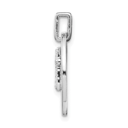 Solid 14k White Gold Simulated CZ Cross Faith Pendant