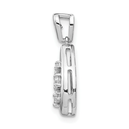 14k White Gold 1/5 Ct. Lab Grown Diamond VS/SI+ G+ Cluster Double Teardrop Pendant