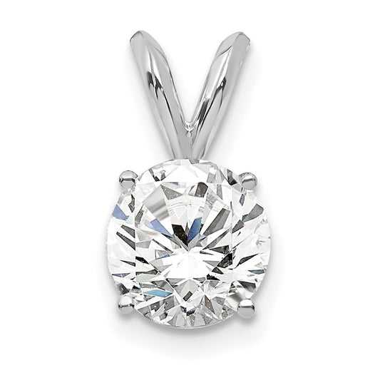 14k White Gold 3/4 Ct. Certified Lab Grown Diamond VS/SI+ G+ Round Four Prong Solitaire Pendant