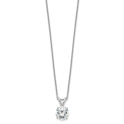14k White Gold 1 Ct. Certified Lab Grown Diamond VS/SI+ G+ Round Four Prong 18 inch Solitaire Pendant Necklace