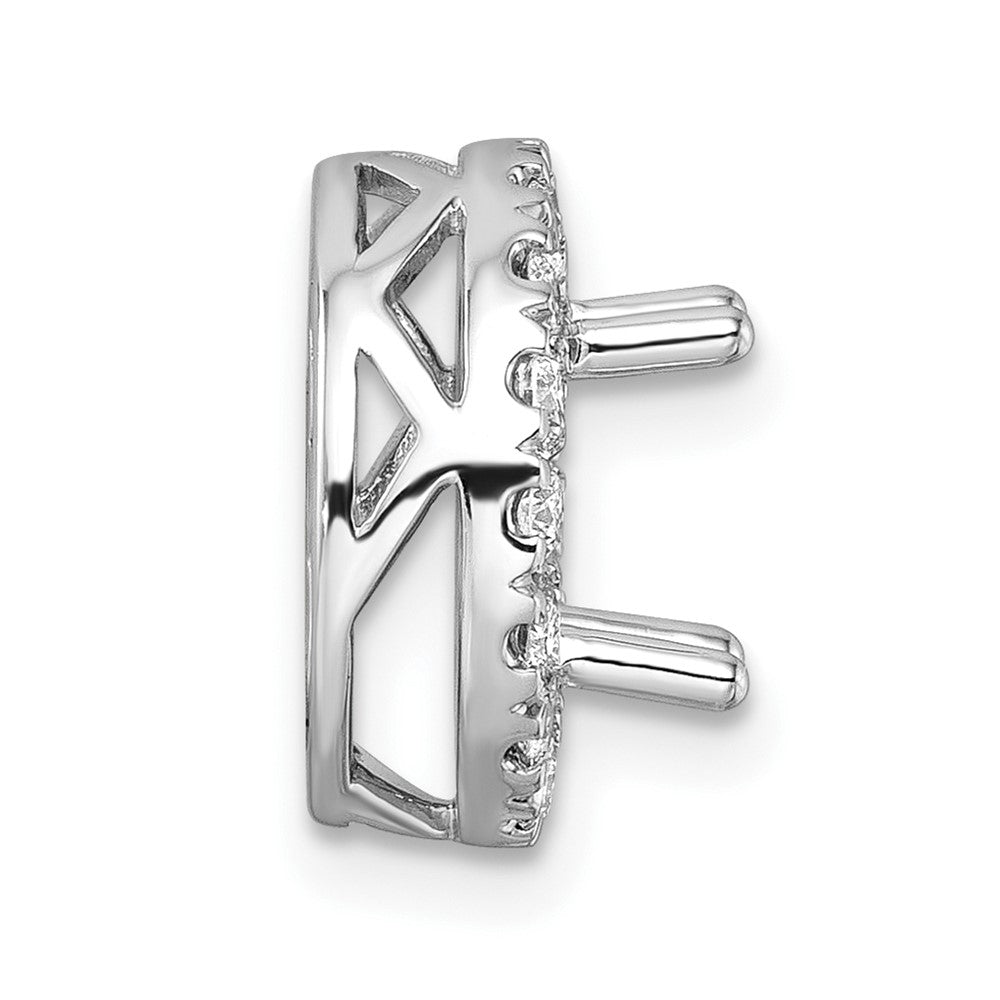 14k White Gold 2 1/2 Ct. Lab Grown Diamond VS/SI+ G+ Round Complete Halo Chain Slide Pendant