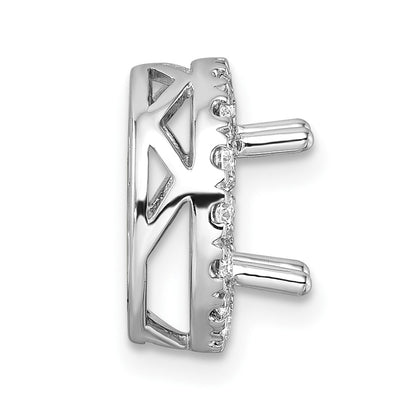 14k White Gold 2 1/2 Ct. Lab Grown Diamond VS/SI+ G+ Round Halo Chain Slide Pendant