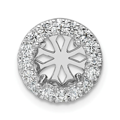 14k White Gold 2 1/2 Ct. Lab Grown Diamond VS/SI+ G+ Round Halo Chain Slide Pendant