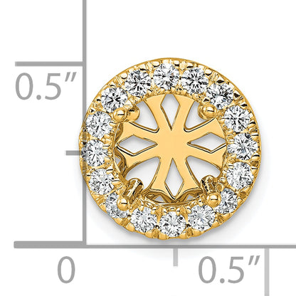 14k Yellow Gold White 1/2 Ct. Lab Grown Diamond VS/SI+ G+ Round Halo Chain Slide Pendant