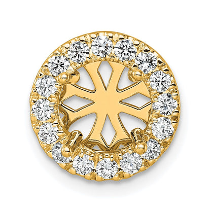 14k Yellow Gold 1/2 Ct. Lab Grown Diamond VS/SI+ G+ Round Halo Chain Slide Pendant