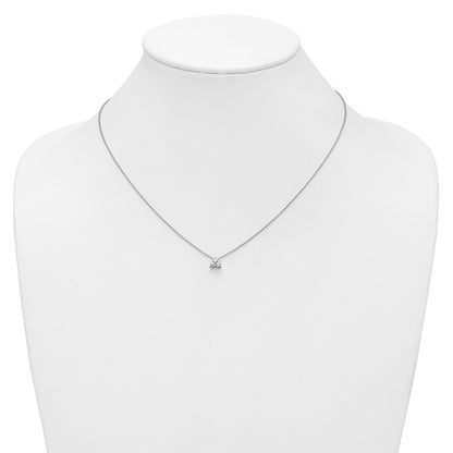 14K White Gold True Origin 1/4 Carat Lab Grown Diamond Vs D E F Three Stone 18 Inch Necklace
