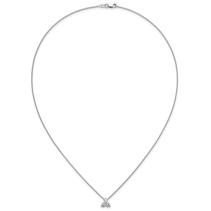 14K White Gold True Origin 1/2 Carat Lab Grown Diamond Vs D E F Three Stone 18 Inch Necklace