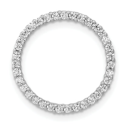 14k White Gold 1/3 Ct. Lab Grown Diamond VS/SI+ G+ Circle Chain Slide Pendant