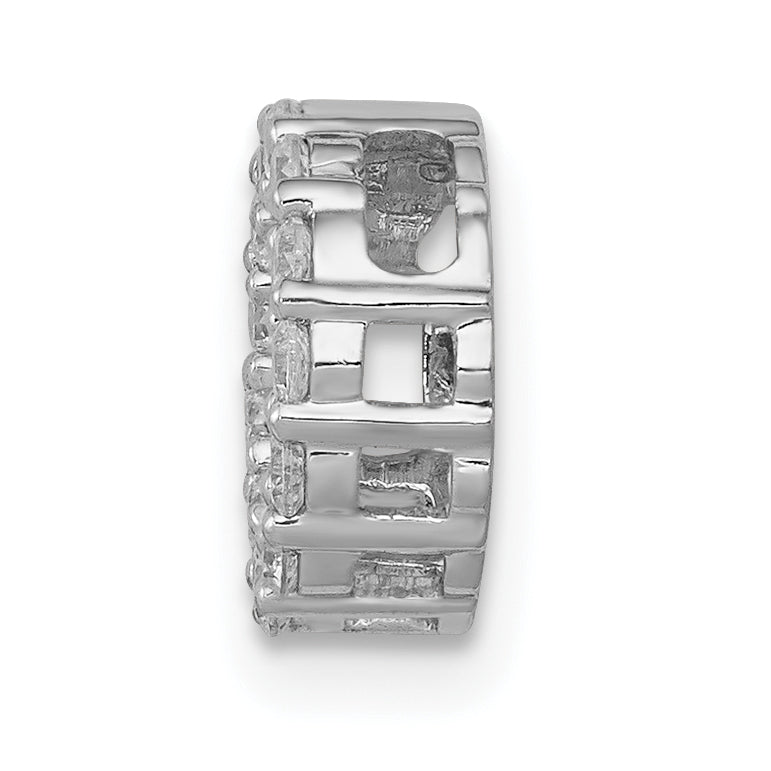 10K White Gold 1/4Ct. Diamond Circle Chain Slide