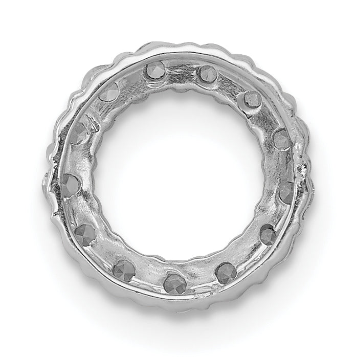 10K White Gold 1/4Ct. Diamond Circle Chain Slide