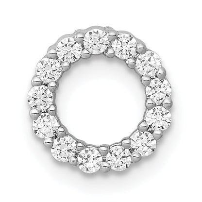 10K White Gold 1/4Ct. Diamond Circle Chain Slide