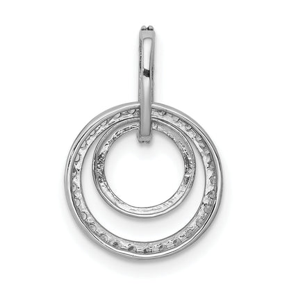 10K White Gold 1/4Ct. Diamond Double Circle Dangle Pendant