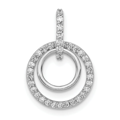 10K White Gold 1/4Ct. Diamond Double Circle Dangle Pendant