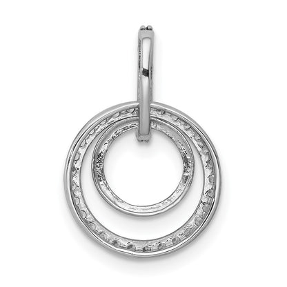 14k White Gold 1/4 Ct. Lab Grown Diamond VS/SI+ G+ Double Circle Dangle Pendant