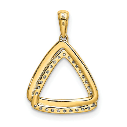 10K Yellow Gold 1/6Ct. Diamond Double Triangle Pendant
