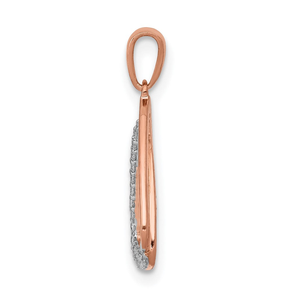 14k Rose Gold 1/6 Ct. Lab Grown Diamond VS/SI+ G+ Double Triangle Pendant