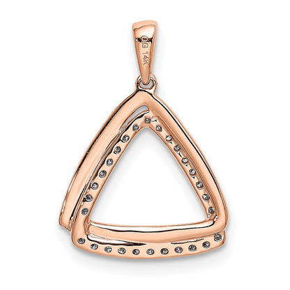 14k Rose Gold 1/6 Ct. Lab Grown Diamond VS/SI+ G+ Double Triangle Pendant
