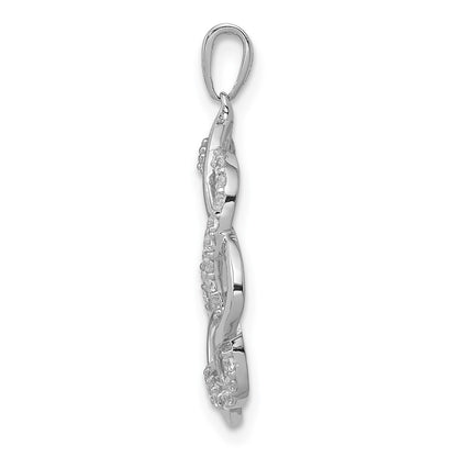14k White Gold 1/5 Ct. Lab Grown Diamond VS/SI+ G+ Twisted Circle Pendant