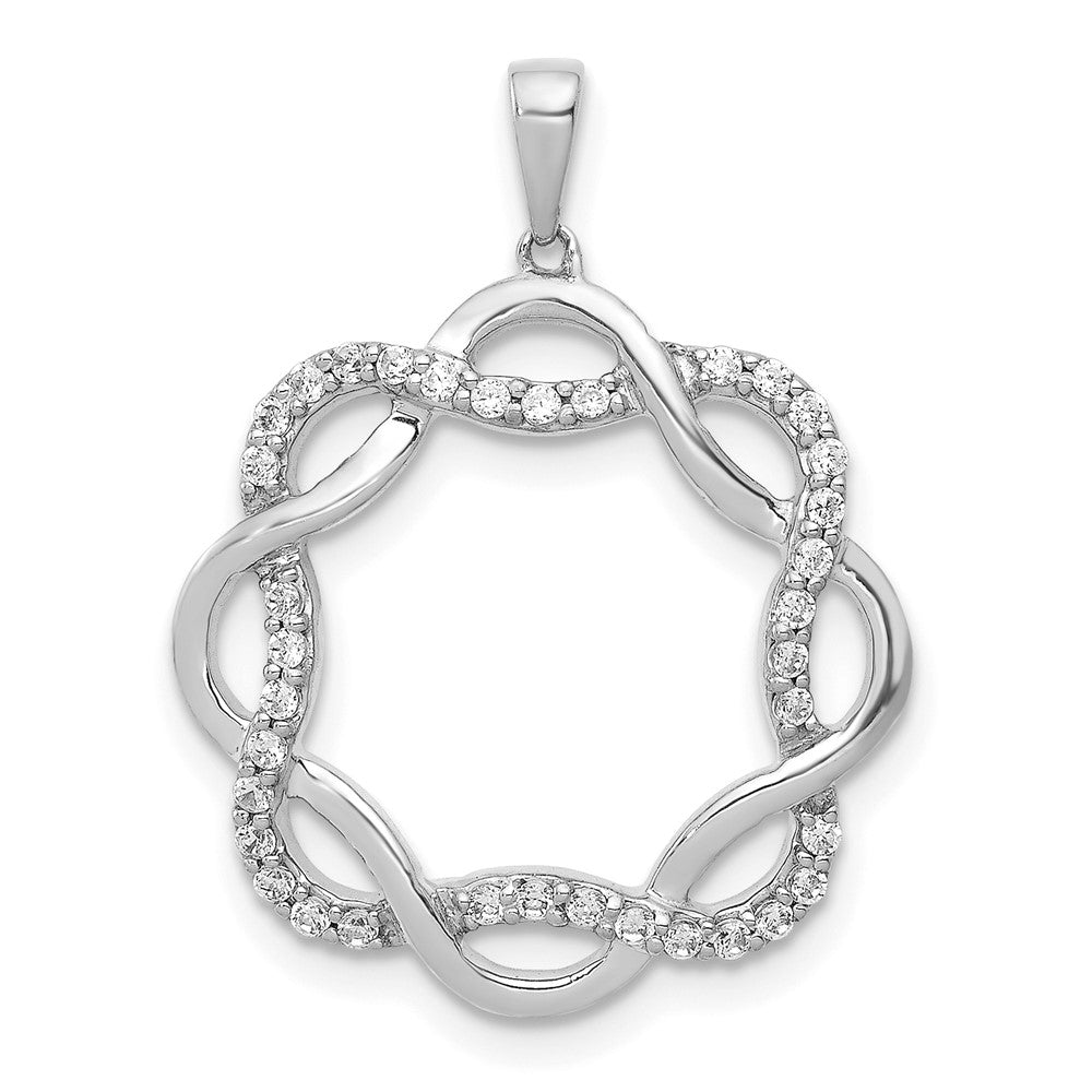 14k White Gold 1/5 Ct. Lab Grown Diamond VS/SI+ G+ Twisted Circle Pendant