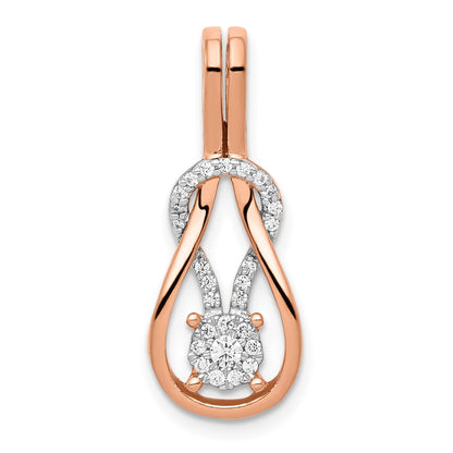 14k Rose Gold 1/6 Ct. Lab Grown Diamond VS/SI+ G+ Complete Knot Chain Slide Pendant