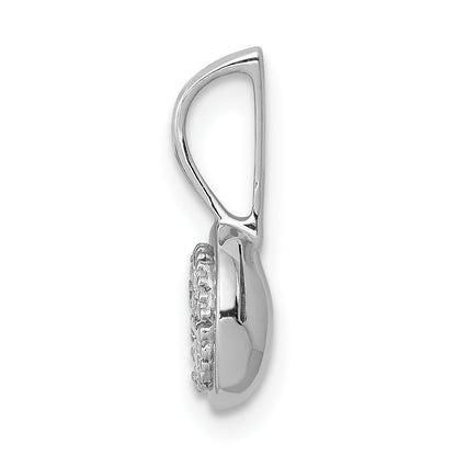 10K White Gold 1/10Ct. Diamond Circle Cluster Pendant