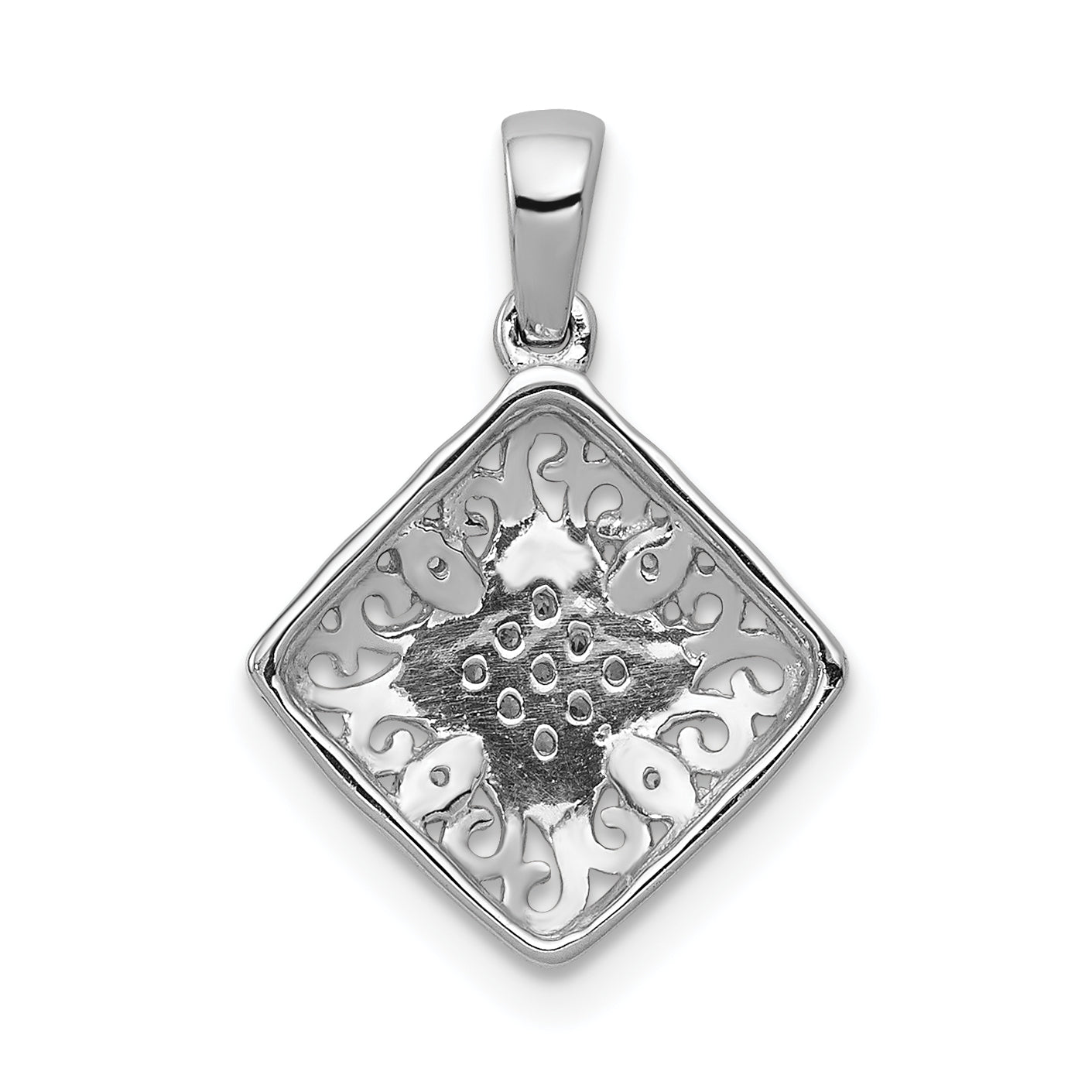 14K White Gold 1/15Ct. Diamond Fancy Pendant