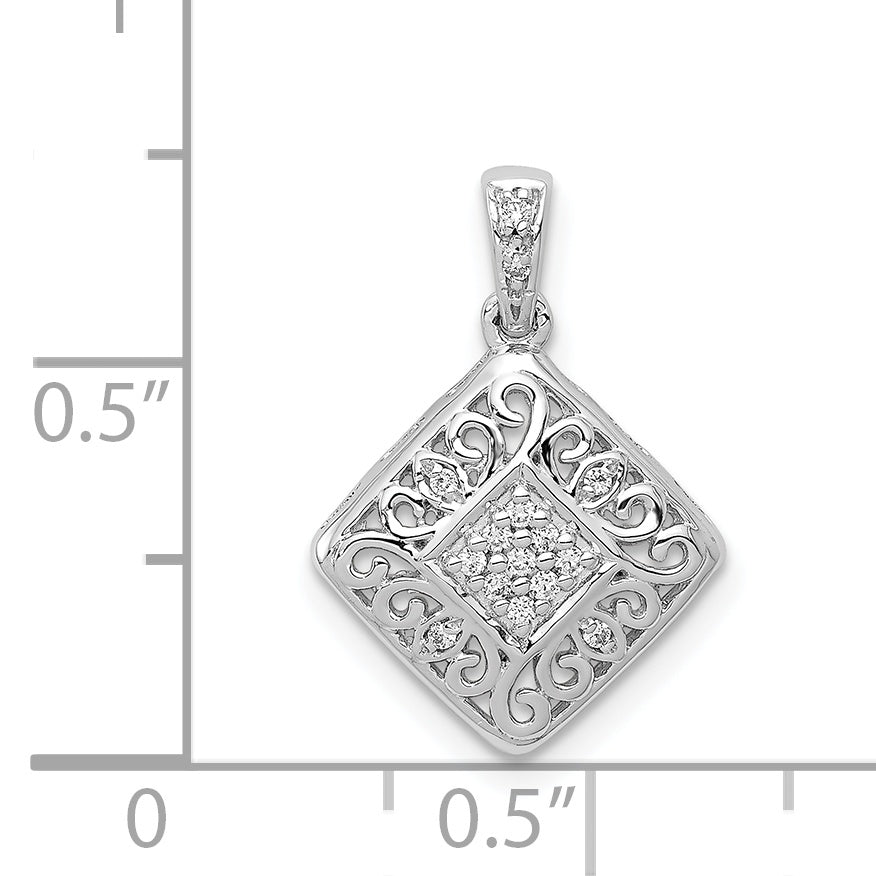 14K White Gold 1/15Ct. Diamond Fancy Pendant