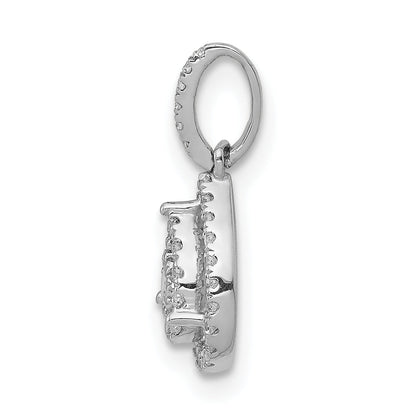 10K White Gold 1/4Ct.Diamond Teardrop Pendant