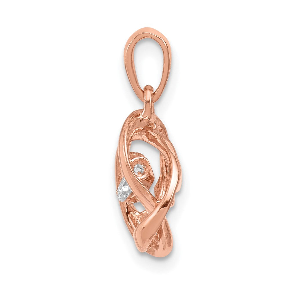 14k Rose Gold 1/5 Ct. Lab Grown Diamond VS/SI+ G+ Vibrant Intertwined Circles Pendant