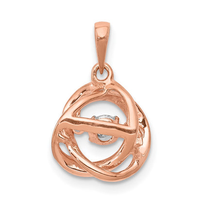 14k Rose Gold 1/5 Ct. Lab Grown Diamond VS/SI+ G+ Vibrant Intertwined Circles Pendant