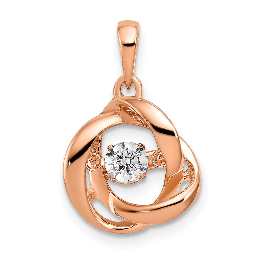 14k Rose Gold 1/5 Ct. Lab Grown Diamond VS/SI+ G+ Vibrant Intertwined Circles Pendant