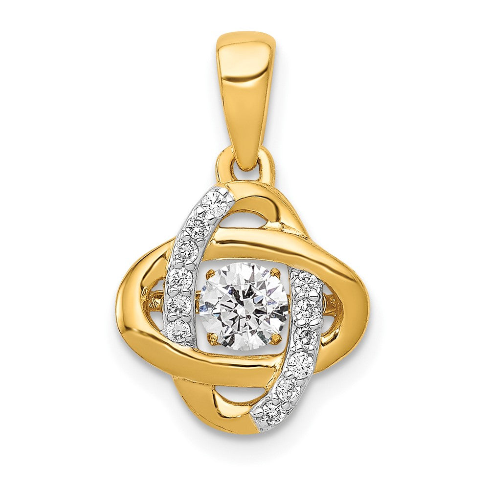 14k Yellow Gold 1/3 Ct. Lab Grown Diamond VS/SI+ G+ Vibrant Fancy Love Knot Pendant