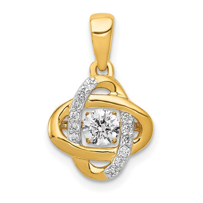 14k Yellow Gold 1/3 Ct. Lab Grown Diamond VS/SI+ G+ Vibrant Fancy Love Knot Pendant