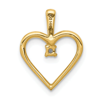 10K Yellow Gold 10K Aa .03Ct. Diamond Heart Pendant