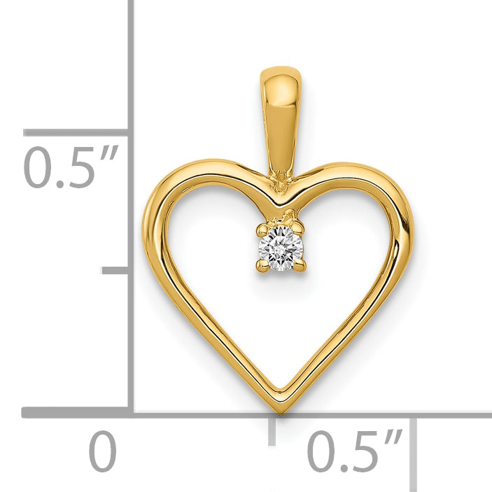 10K Yellow Gold 10K Aa .03Ct. Diamond Heart Pendant
