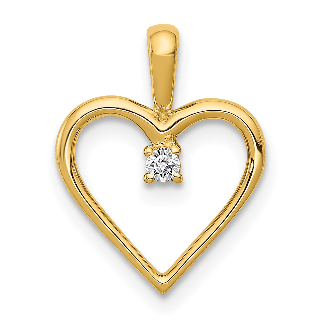 10K Yellow Gold 10K Aa .03Ct. Diamond Heart Pendant