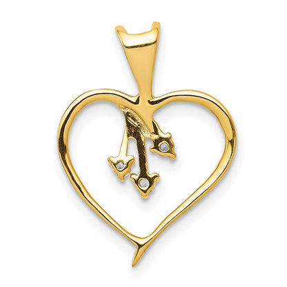 10K Yellow Gold 10K Diamond Heart Pendant