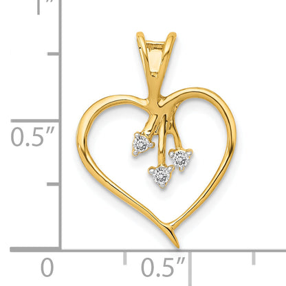 10K Yellow Gold 10K Diamond Heart Pendant