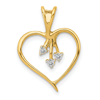 10K Yellow Gold 10K Diamond Heart Pendant