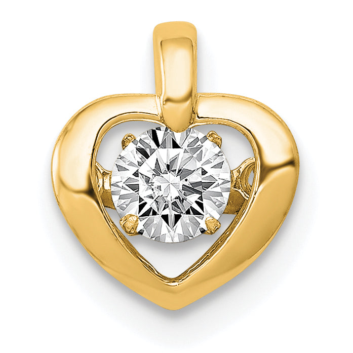 14k Yellow Gold 1/4 Ct. Lab Grown Diamond VS/SI+ G+ Vibrant Heart Pendant