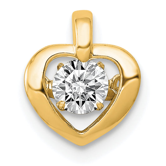 14k Yellow Gold 1/4 Ct. Lab Grown Diamond VS/SI+ G+ Vibrant Heart Pendant