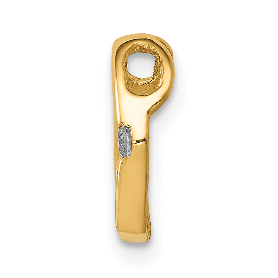 10K Yellow Gold Aa Diamond Heart Chain Slide